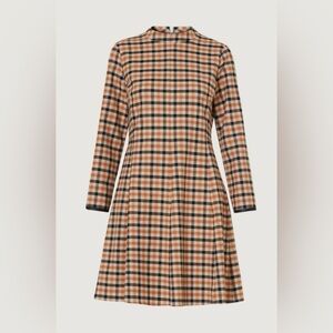 MARELLA Checkered Long Sleeve Dress
